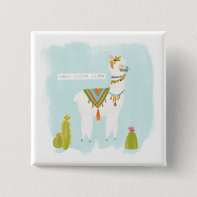 Pom Pom Llama Rama - Whole Lotta Llama Button (Front)