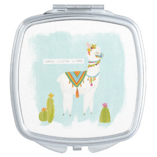 Pom Pom Llama Rama - Whole Lotta Llama Compact Mirror