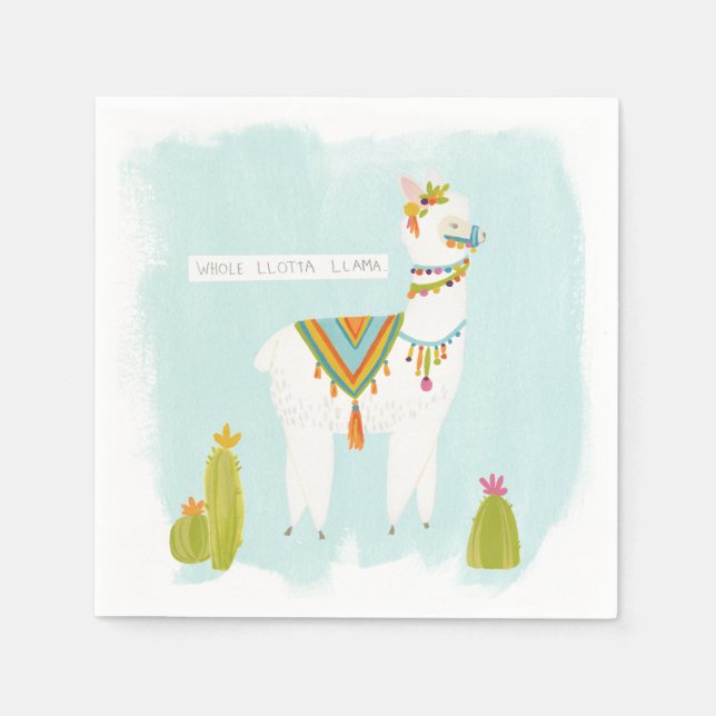 Pom Pom Llama Rama - Whole Lotta Llama Napkins (Front)