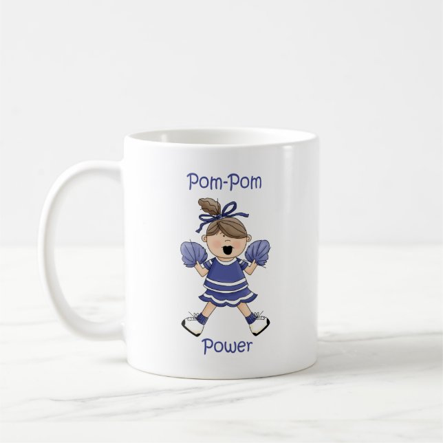 Pom-Pom Power Brunet Coffee Mug (Left)