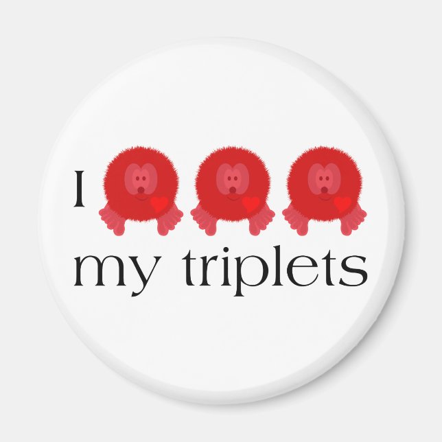 Pom Pom Triplets Magnet (Front)