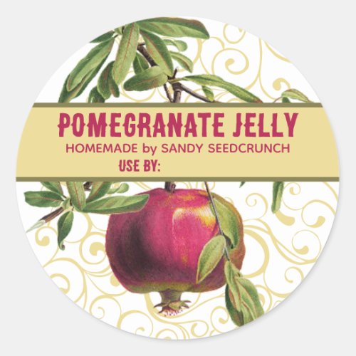 Pom pomegranate personalized fruit canning label