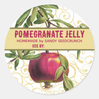 Pom pomegranate personalized fruit canning label