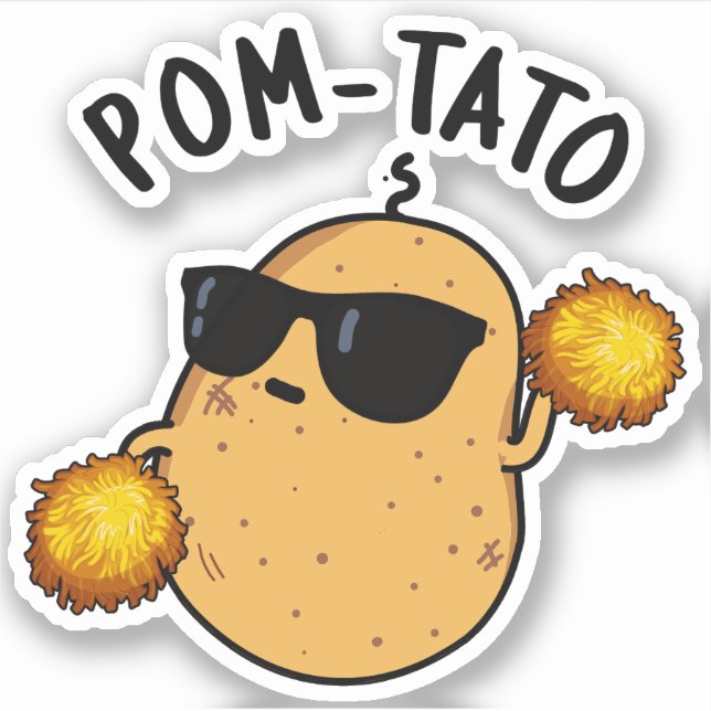 Pom-tato Funny Potato Pun  Sticker (Front)