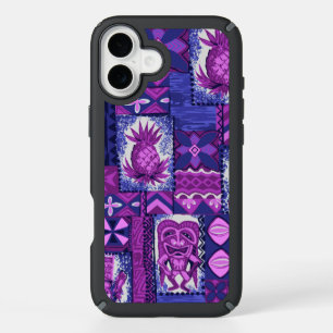 Pomaika’i Tiki Hawaiian Pineapple Vintage Tapa iPhone 16 Plus Case