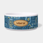 Pomaika’i Tiki Hawaiian Vintage Tapa<br><div class="desc">Indigo blues accented with khaki colorway. It is "good fortune" to have the Tiki God Ku protect you. We have surrounded him with pineapples, tribal staffs, graphic flowers and tapa elements in this whimsical design that is reminiscent of the Aloha shirt designs of the forties and fifties. There are several...</div>