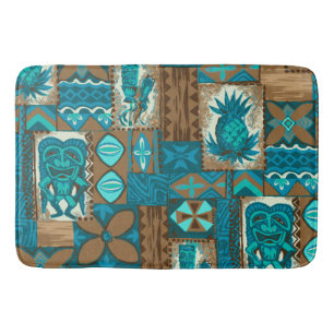 Pomaika’i Tiki Hawaiian Vintage Tapa Bathroom Mat