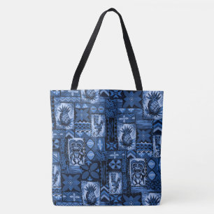 Pomaika’i Tiki Hawaiian Vintage Tapa Beach Bag