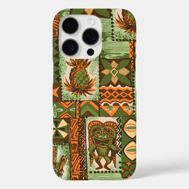 Pomaika’i Tiki Hawaiian Vintage Tapa Case-Mate iPhone Case (Back)