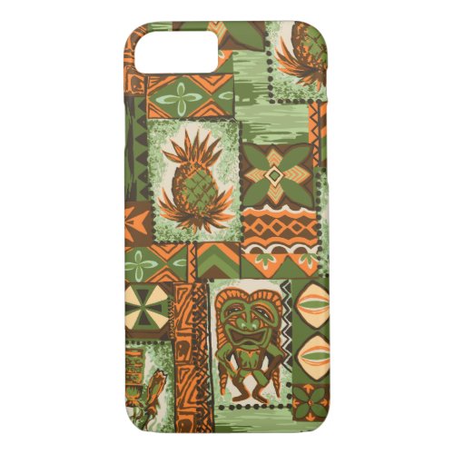 Pomaikai Tiki Hawaiian Vintage Tapa iPhone 87 Case