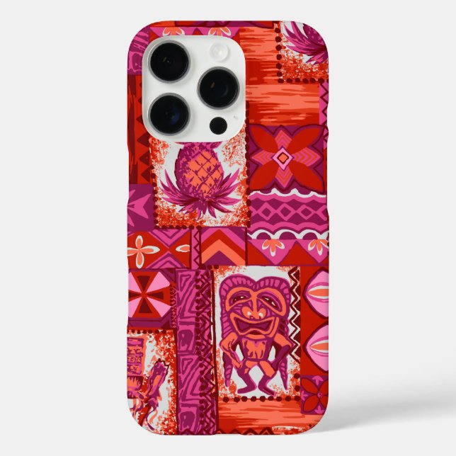 Pomaika’i Tiki Hawaiian Vintage Tapa Case-Mate iPhone Case (Back)