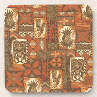 Pomaika’i Tiki Hawaiian Vintage Tapa Coaster