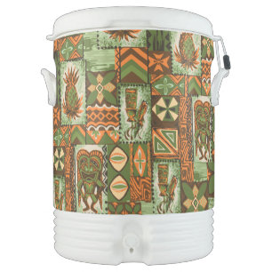 Pomaika’i Tiki Hawaiian Vintage Tapa Cooler