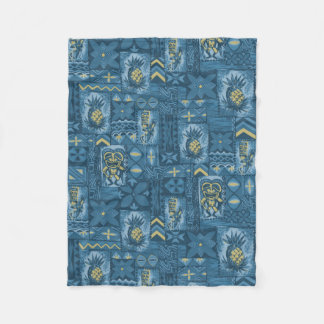 Pomaika’i Tiki Hawaiian Vintage Tapa Fleece Blanket