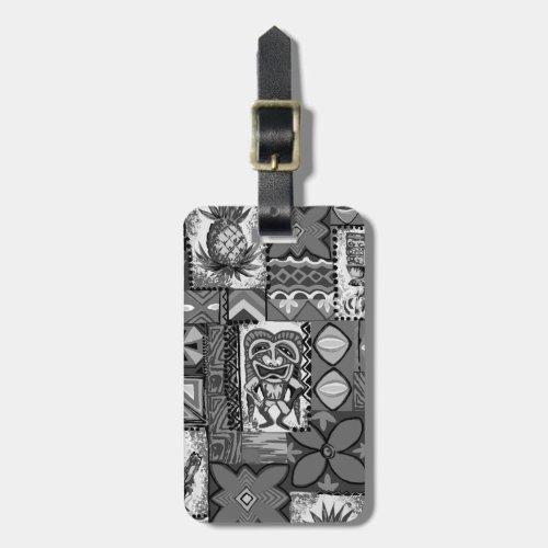 Pomaikai Tiki Hawaiian Vintage Tapa Luggage Tag