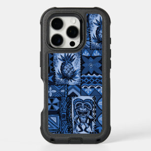 Pomaika’i Tiki Hawaiian Vintage Tapa Navy iPhone 16 Pro Case