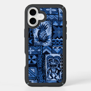 Pomaika’i Tiki Hawaiian Vintage Tapa Navy iPhone 16 Plus Case
