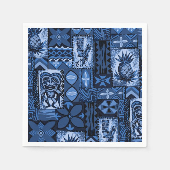 Pomaika’i Tiki Hawaiian Vintage Tapa Paper Napkins (Front)