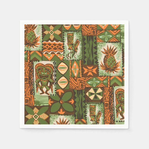 Pomaikai Tiki Hawaiian Vintage Tapa Paper Napkins
