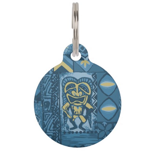 Pomaikai Tiki Hawaiian Vintage Tapa Pet Tag