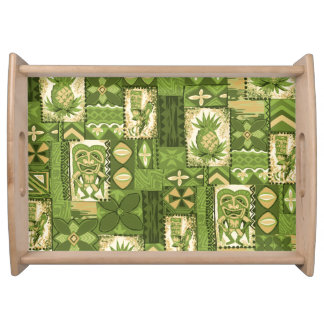 Pomaika’i Tiki Hawaiian Vintage Tapa Serving Tray