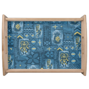 Pomaika’i Tiki Hawaiian Vintage Tapa Serving Tray