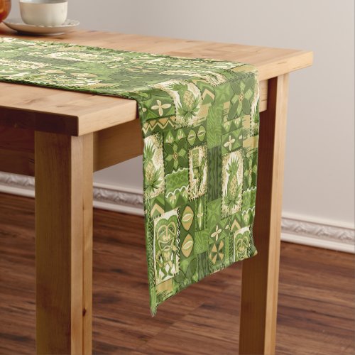 Pomaikai Tiki Hawaiian Vintage Tapa Short Table Runner