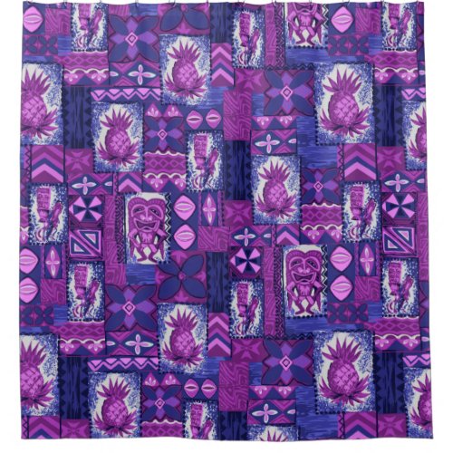 Pomaikai Tiki Hawaiian Vintage Tapa Shower Curtain