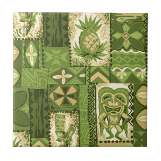 Pomaika’i Tiki Hawaiian Vintage Tapa Tile