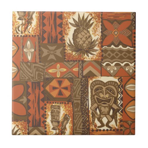 Pomaikaâi Tiki Hawaiian Vintage Tapa Tile