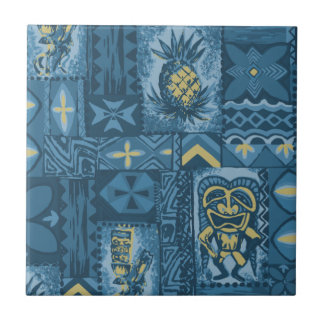 Pomaika’i Tiki Hawaiian Vintage Tapa Tile