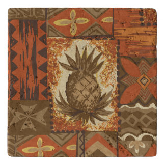 Pomaika’i Tiki Hawaiian Vintage Tapa Trivet
