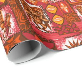 Pomaika’i Tiki Hawaiian Vintage Tapa Two-Sided Wrapping Paper