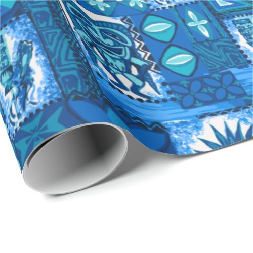 Pomaikai Tiki Hawaiian Vintage Tapa Two_Sided Wrapping Paper