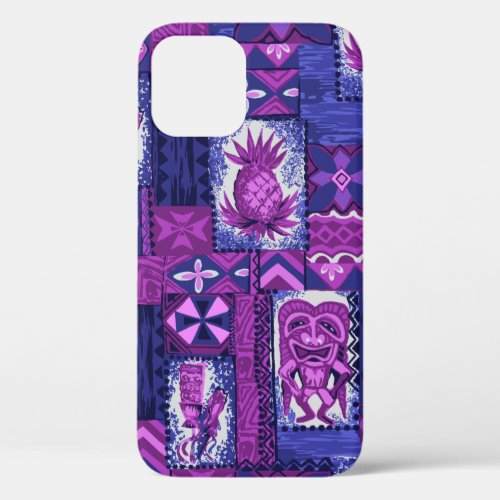 Pomaikaâi Tiki Hawaiian Vintage Tapa Violet iPhone 12 Pro Case