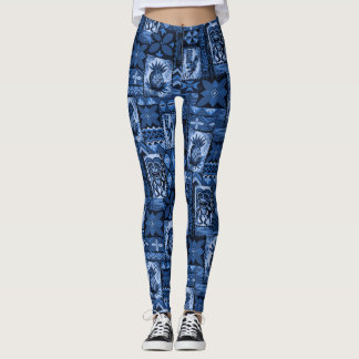 Pomaika’i Tiki Hawaiian Vintage Tropical Tapa Leggings