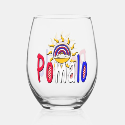 Pomalo calm down take it easy  stemless wine glass