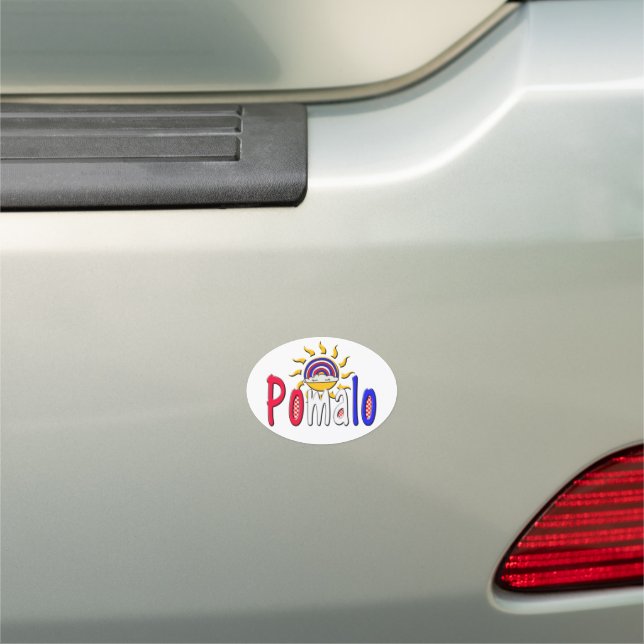 Pomalo – Croatian Relaxation with Sun & Rainbow  Car Magnet (In Situ)