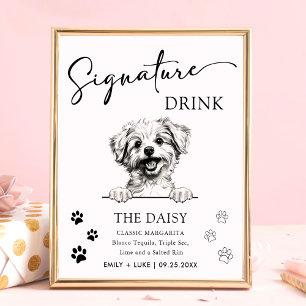 Pomapoo Dog Wedding Signature Drink Sign