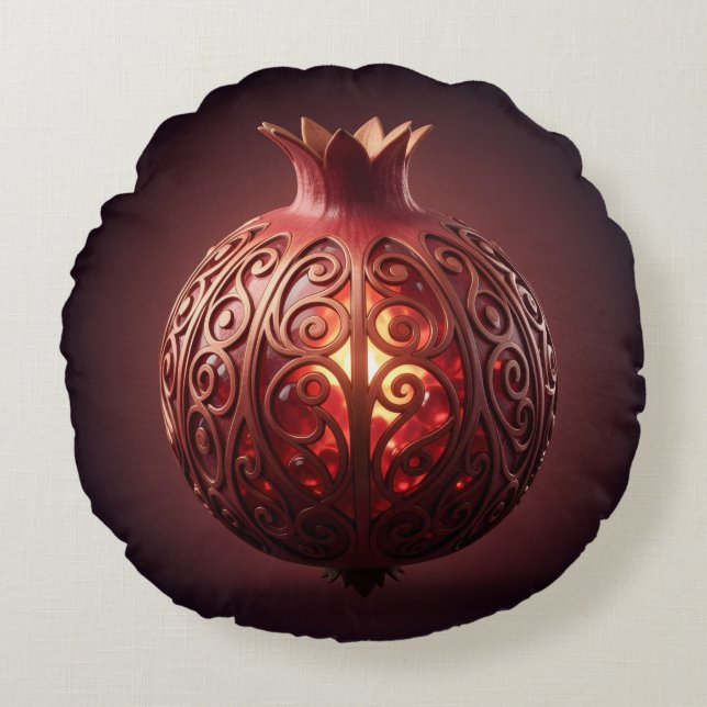 Pomegranate´10 Round Pillow (Front)