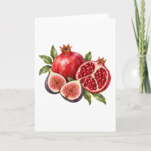 Pomegranate and Fig Halves Card