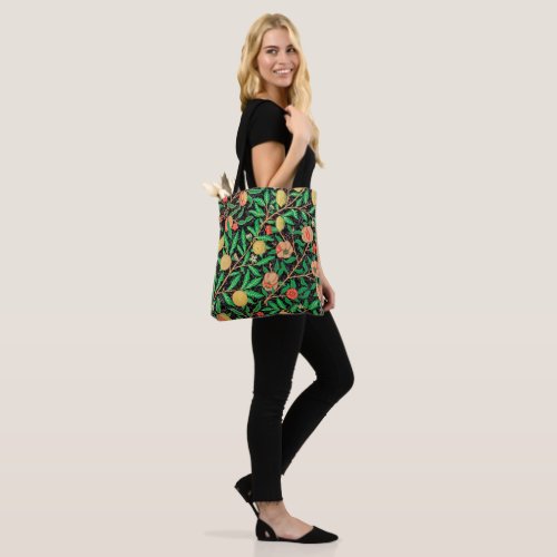 Pomegranate and Flowers on Branches Tote Bag