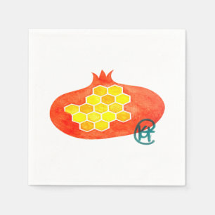 Pomegranate and Honeycomb Rosh Hashana Art Napkins