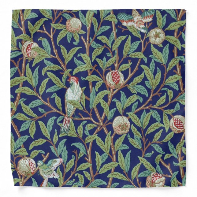 Pomegranate and Little Bird, William Morris Bandana (Front)