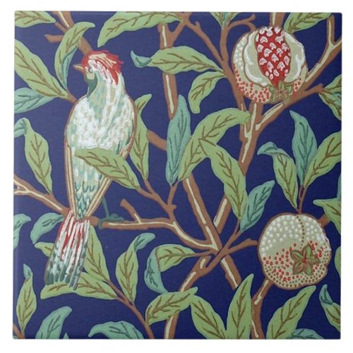 Pomegranate and Little Bird William Morris Ceramic Tile