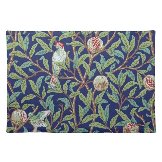 Pomegranate and Little Bird, William Morris Cloth Placemat (Front)