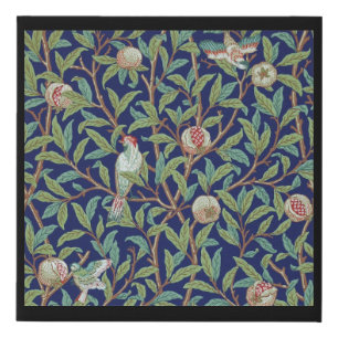 Pomegranate and Little Bird, William Morris Faux Canvas Print