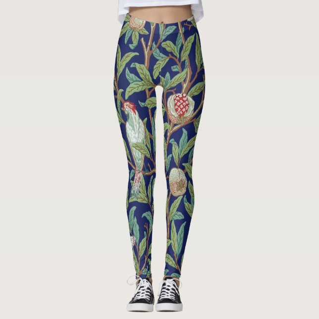 Pomegranate and Little Bird, William Morris Leggings (Front)