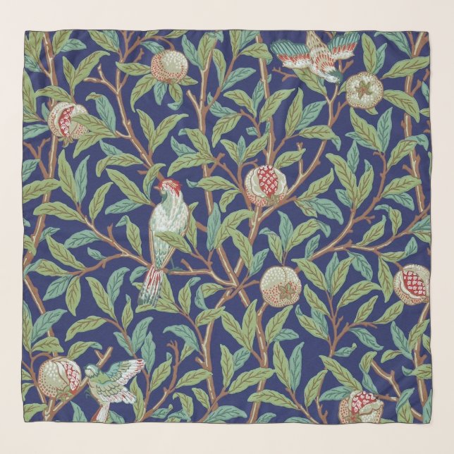 Pomegranate and Little Bird, William Morris Scarf (Front)