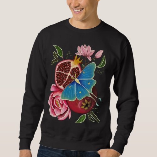 Pomegranate and Luna Moth Sweatshirt